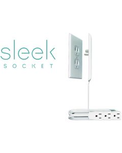 Sleek Socket 3-Outlet White Ultra-Thin Electrical Outlet Cover Power Strip with 3 Ft. Cord