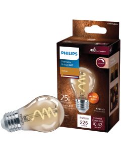 Philips EyeComfort 25W Equivalent Amber A15 Medium Dimmable Vintage LED Light Bulb