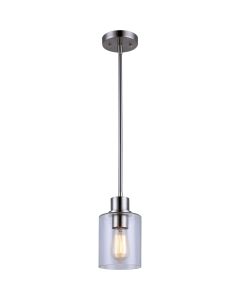 Home Impressions Portland 1-Bulb Brushed Nickel Incandescent Pendant Light Fixture