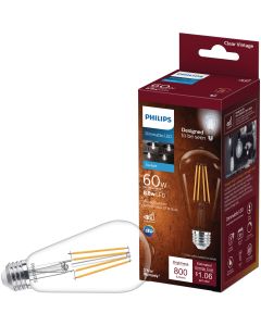 Philips Vintage Edison 60W Equivalent Daylight ST19 Medium LED Decorative Light Bulb