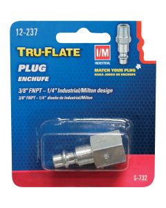 Tru-Flate Industrial/Milton 3/8 In. FNPT Steel Industrial Plug