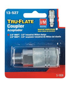 Tru-Flate Industrial/Milton Series Push-to-Connect 3/8 In. MNPT Coupler