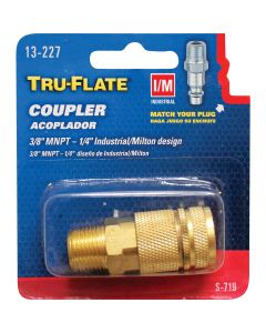 Tru-Flate Industrial/Milton Series Push-to-Connect 3/8 In. MNPT Coupler