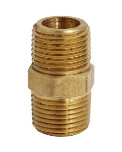 Milton Hex 3/8 In. NPT Brass Hex Nipple Coupler