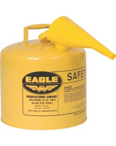 Eagle 5 Gal. Type I Galvanized Steel Gasoline Safety Fuel Can, Yellow