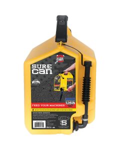 SureCan 5 Gal. Plastic Diesel Safety Fuel Can, Yellow