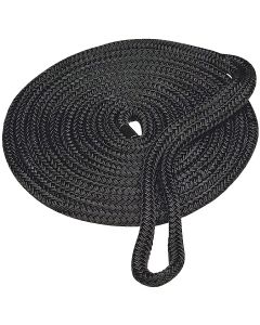 Seachoice 3/8 In. x 15 Ft. Black Double Braid Nylon Dock Line