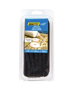 Seachoice 3/8 In. x 6 Ft. Double-Braided Nylon Fender Line, Black (2-Pack)