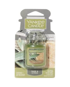 Yankee Candle Car Jar Ultimate Car Air Freshener, Sage & Citrus