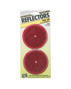 Hy-Ko 3-1/4 In. Dia. Round Red Nail-On Reflector (2-Pack)