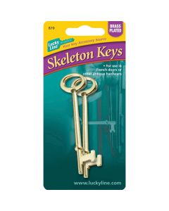 Lucky Line Zinc Skeleton Key, (2-Pack)