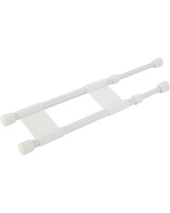 Camco Extends 10 In. to 17 In. White Cupboard RV Storage Bar