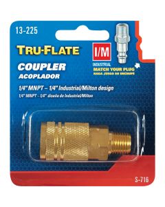 Tru-Flate Industrial/Milton Series Push-to-Connect 1/4 In. MNPT Coupler