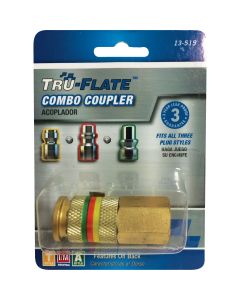 Tru-Flate Combo-Coupler 1/4 In. FNPT Brass Coupler