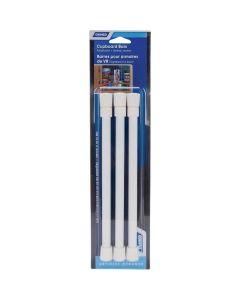 Camco 10 In. to 17 In. RV Adjustable Spring Loaded Cupboard Bars, White (3-Pack)