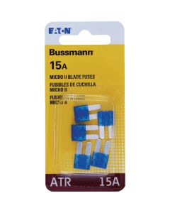 Bussmann 15A 32V ATR Non Indicating Blade Fuse, Blue (5-Pack)