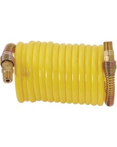 Milton ReKoil 1/4 In. x 12 Ft. Nylon Air Hose with 1/4 In. MNPT Swivel Fittings