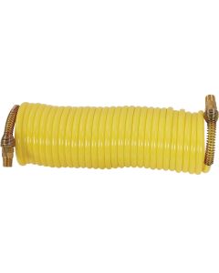 Milton ReKoil 1/4 In. x 25 Ft. Nylon Air Hose with 1/4 In. MNPT Swivel Fittings