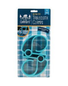 Camco Life Is Better At The Campsite Retro RV Tablecloth Clamps (4-Pack)