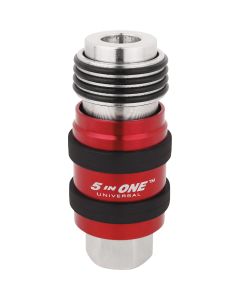 Milton 5-In-1 Universal Safety Exhaust Quick-Connect Industrial Coupler, FNPT