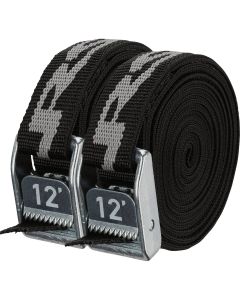 NRS 1 In. x 12 Ft. Stealth Black Heavy Duty Tie-Down Strap (2-Pack)