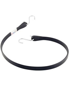 Erickson 5/8 In. x 34 In. Hook-to-Hook Rubber Industrial EDPM Tarp Strap, Black