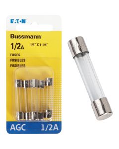 Bussmann 1/2-Amp 250-Volt AGC Glass Tube Automotive Fuse (5-Pack)