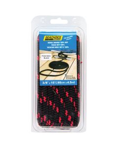 Seachoice 3/8 In. x 15 Ft. Black w/Red Tracer Double Braid Polypropylene Dock Line