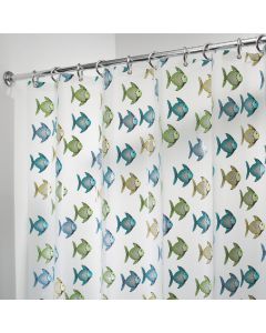 iDesign York Graphic 72 In. x 72 In. Blue/Green Fish Eva Shower Curtain