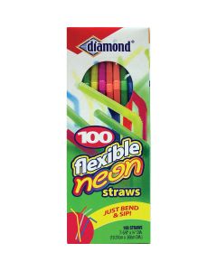 Diamond Flexible Neon Straw (100-Count)