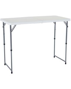 Lifetime 4 Ft. x 24 In. White Granite Light Commercial Fold-In-Half Table