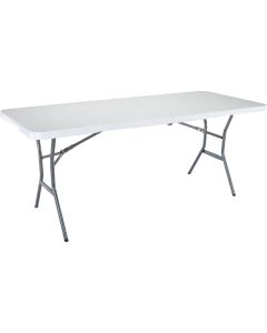 Lifetime 6 Ft. x 30 In. White Granite Light Commercial Fold-In-Half Table