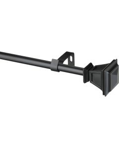 Kenney Seville 28 In. To 48 In. 5/8 In. Single Black Curtain Rod