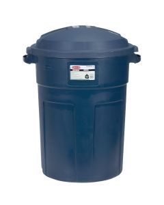 Rubbermaid Roughneck 32 Gal. Blue Trash Can with Lid