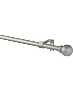 Kenney Chelsea 28 In. To 48 In. 5/8 In. Single Silver Curtain Rod