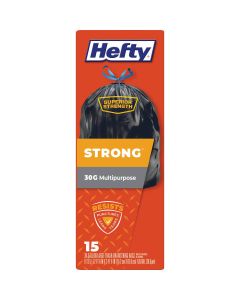 Hefty Strong 30 Gal. Large Black Trash Bag (15-Count)