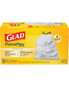 Glad 13 Gal. Tall Kitchen White Reinforced Strength Trash Bag (45-Count)