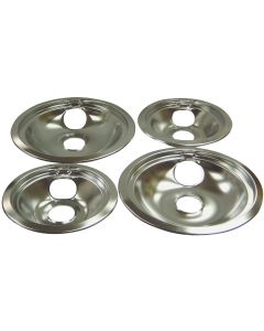 Range Kleen Electric (2) 6" & (2) 8" Style B Round Chrome Drip Pan