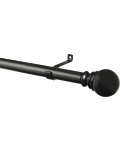 Kenney Layla 30 In. To 84 In. 1 In. Single Curtain Rod, Black