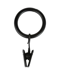 Kenney 5/8 In. To 3/4 In. Clip Curtain Ring, Black (14-Pack)