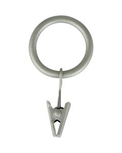 Kenney 5/8 In. To 3/4 In. Clip Curtain Ring, Pewter (14-Pack)