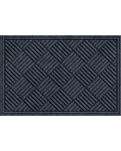 Apache Textures Smoke 24 In. x 36 In. Carpet/Recycled Rubber Door Mat