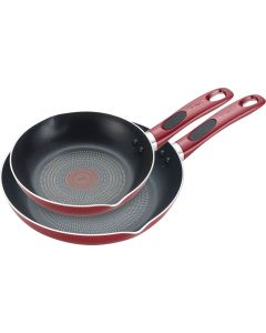 Excite 8 In. & 10.5 In. Red Non-Stick Fry Pan Set