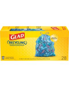 Glad Recycling 30 Gal. Large Blue Trash Bag (28-Count)