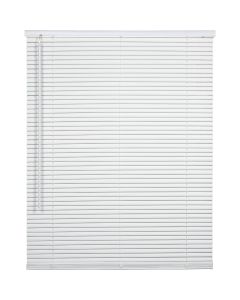 Home Impressions 48 In. x 64 In. x 1 In. White Vinyl Light Filtering Cordless Mini Blind