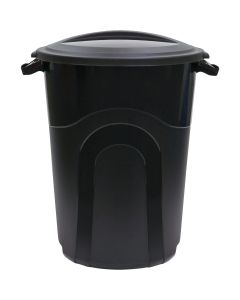 United Solutions Rough & Rugged 20 Gal. Black Trash Can with Lid