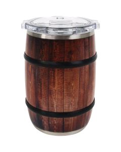 Orca 12 Oz. Oak Wood Grain Barrel Insulated Mug