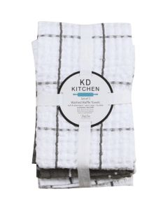 Kay Dee Designs Graphite Waffle Kitchen Towel (3-Pack)