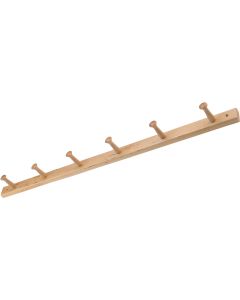 iDesign Natural Wood 6-Peg Rack