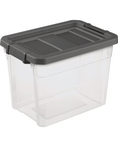 Sterilite 30 Qt./28L Flat Gray Stacker Box